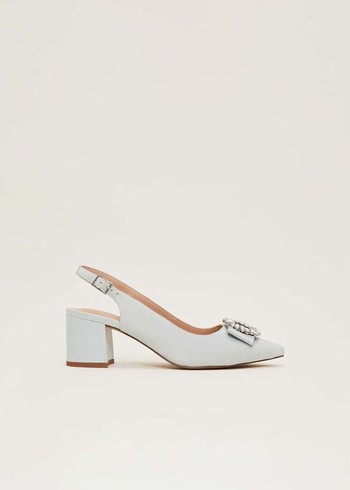 Phase Eight Embellished Block Heels Cream Australia | OL4532619